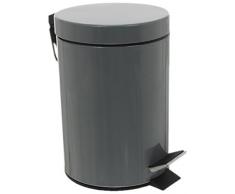 JJA 105614 Poubelle MÃ©tal Gris 3 L