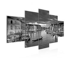 Tableau decoration murale Venise 200 x 100 cm - XXL Impression sur Toile Salon Appartment 5 Parties - prÃªt Ã accrocher - 604351c