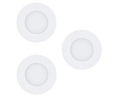 EGLO connect Lot de 3 spots LED encastrables Fueva-C Smart Home - MatÃ©riau : Fonte mÃ©tallique, plastique, couleur : Blanc - DiamÃ¨tre : 8,5 cm, intensitÃ© variable, tons blancs et couleurs rÃ©glables.