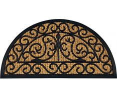 ID Mat Tapis Paillasson, Fibres de Coco Naturelles sur Cadre en Caoutchouc, Beige, 40 x 60 cm