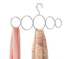 InterDesign 06720EU Classico 5 Boucles porte-écharpes sur la penderie, Transparent