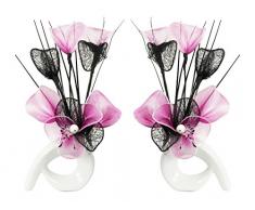 Flourish Paire de mini fleurs artificielles torsadÃ©es dans leur vase