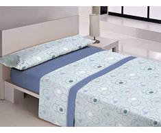 Libérez des Jeux de draps Lit 150 cm Bleu