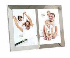 Deknudt Frames S67AH1P2 Cadre Photo 2 Photos Métal Argenté Brillant 10 x 15 cm