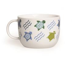 Excelsa Animals Tasse Jumbo en Porcelaine, Motif Tortue, Blanc/Multicolore, 450Â ML, 11Â x 11Â x 8,1Â cm