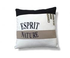 Soleil docre Coussin en Coton 40x40 cm Esprit Nature, Ecru, 40x40x10 cm