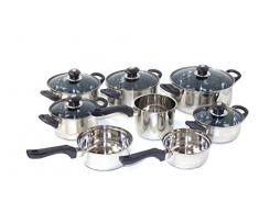 Callaway Hoffman Batterie de Cuisine Set de 8 casseroles Bleu Argenté