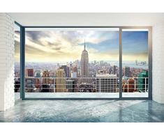 Scenolia Papier Peint Intissé New York At Home 4 x 2,70m - Décoration Murale Effet Trompe lâOeil - Revêtement Panoramique Tapisserie XXL - Pose Facile et Qualité HD
