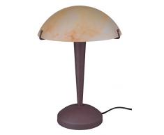 Reality, Lampe de table, Pilz 1xE14, max.40,0 W Verre, Blanc, Corps: metal, Nickel mat Ã:22,5cm, H:32,0cm IP20,ON/OFF Touch