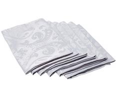 Lovely Casa Lot de 6 Serviettes, Polyester, Perle, 45x45 cm