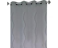 HomeMaison HM698860129 Panneau Ameublement Shantung Brodé Vagues Pixels Ãlégant Gris 140 x 260 cm