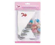 Tala 9927 Set spécial glaçage Comprenant Une Poche à  Douille, 6 Douilles en Acier Inoxydable et Une Tige spéciale rebords