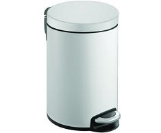 EKO Serene Poubelle à Pédale Métal Blanc 38 x 22 x 38 cm 8 litres