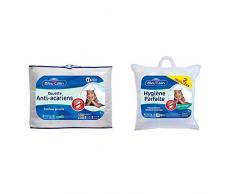 Couette Anti-Acariens Cliniguard Blanc 200x200cm + 2 Oreillers HygiÃ¨ne Parfaite Anti-Acariens Blancs 60x60cm