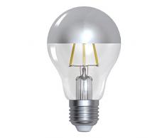 Girard Sudron 15646-LED GLS A60 Ampoule LED Filament avec Couronne, E27 (ES Edison, Blanc Chaud, 750 lumens, Dimmable, 6 W, Cache Argent Clair