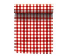 Serviette de table en coton 20x20cm - IdÃ©ale pour fÃªte, anniversaire, cocktail, pique-nique - Rouleau de 12 serviettes - motifs/imprimÃ©s Vichy rouge