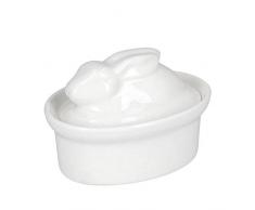 la Porcellana Terrine Cocotte Lapin Couvercle cm 10Â x 7, Blanc