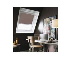 MADECOSTORE Store de Toit Enrouleur compatible VeluxÂ® - Taupe - L120 x H74/116cm ModÃ¨le U04/U08 - Cadre Alu