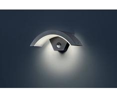 TRIO, Applique, Ohio incl. 1 x LED,SMD,6,0 Watt,3000K,580 Lm. Corps: Fonte daluminium, Anthracite L:29,4cm, H:10,0cm, P:9,0cm IP54,DÃ©tecteur de mouvement,Montage au mur