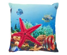 Dutch Decor Dabel â Coussin, 45x45 cm, Aqua - Coton Polyester