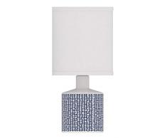 Lampe de chevet Gisele, lampe décorative céramique, 40 W, bleu, ø 14 x H 29 cm