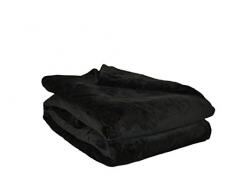 Couverture Polaire Polyester Noir 180 x 220 cm - POYET MOTTE - Gamme MICROFLANELLE