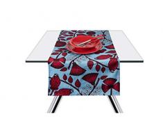 Excelsa Afrika Feuglie Chemin de Table, 100% Coton, Vert et Rouge, 45 x 140 cm