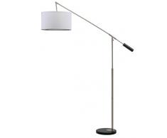 Safavieh EUL4355A Marina Lampe de sol, Fer, E27, 13 W, Shine Nickle, 158 x 45 x 217,17 cm