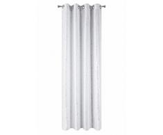 eurof irany Rideau Ã Oeillets GAJA 140Â x 250Â Voilage Ã Oeillets uni Polyester, Blanc, 250Â x 140Â x 1Â cm