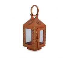 Stylla London fabriquÃ© Ã la Main Lampe Lanterne Bougie, Bois, Orange, 12.7Â x 20.32Â x 27.94Â cm