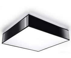 Solux SL.0139 Horus 45 Plafonnier carré moderne en PVC pour cuisine et salon Noir E-27 Ãclairage LED