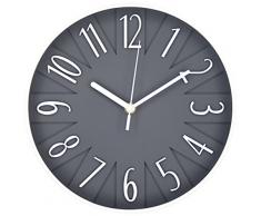 Postershop ZH09884-9U Horloge Murale, Plastique, Gris, 25 x 25 x 4 cm