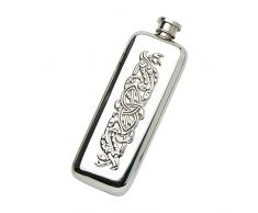 Edwin Flasque & Co Coffre Design Uni avec Motif Celtique Traditionnel Serpent gaufrage et Doux en Forme dangle Esprit Bouteille, en Ã©tain, 3Â oz