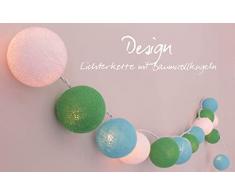 CREATIVECOTTON Guirlande lumineuse Chambre de GarÃ§on, 20 boules de coton avec mode timer et mode veilleuse