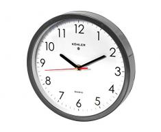 Home Horloge Murale Ronde, Plastique, Blanc/Gris, 26Â x 26Â x 5Â cm