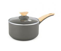 GreenPan CW001529-002 Casserole et Couvercle Verre, Aluminium, Gris Quartz, 16 cm