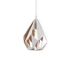EGLO CARLTON 1 Suspension luminaire Suspension 1 ampoule Blanc, doré.