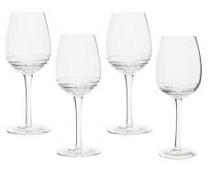MIKASA Ciara cannelÃ©e Verres Ã vin Rouge, Verre, Transparent, 4Â piÃ¨ces