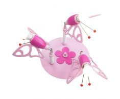 Elobra-leuchten r81044106 plafonnier pour chambre denfant motif papillons rose 122846 lampe plafonnier bois