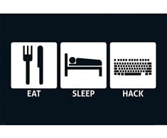 Empire Poster, Eat, Sleep, hachée, Bunt, 91,5 x 61 cm