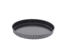 De Buyer 4705.28 Tourtière Cannelée à Bords Droits - Fond Fixe - Acier Revêtu - ht. 3 cm - Ø 28 cm