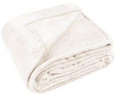 Linder 5074 Couverture extra douce Polyester Blanc 220 x 240 cm
