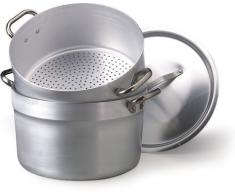 Agnelli Cuociverdura Casserole avec Couvercle avec 2 PoignÃ©es en Aluminium 9 litres Argent