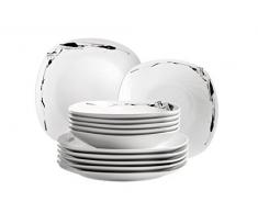 Domestic 926529 Loni Service de Table 12 PiÃ¨ces Porcelaine Blanc