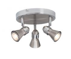 Brilliant G15434/77 Plafonnier Rond Acier/Chrome LED 3 x 5 W MÃ©tal Argent