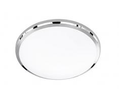 TRIO, Plafonnier, Nicolas incl. 1 x LED,SMD,12,0 Watt,3000K,1050 Lm. Plastique, Blanc, Corps: metal, Chrome Ã:31,0cm, H:9,0cm IP20,Convient pour variateur externe
