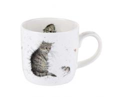 Wrendale by Royal Worcester Tasse de Chat Unique avec Design de Chat et Souris