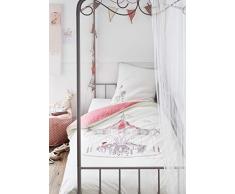 Lili gaufrette Parure de lit enfant fille 140x200cm 100% coton