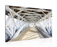 Tableau decoration murale Pont de bois - XXL Impression sur Toile Salon Appartment 1 Parties - prêt à accrocher - 611814a