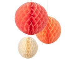 Talking Tables Decadent decs Lot de 3 suspensions en Forme de Boule en nid dabeille
